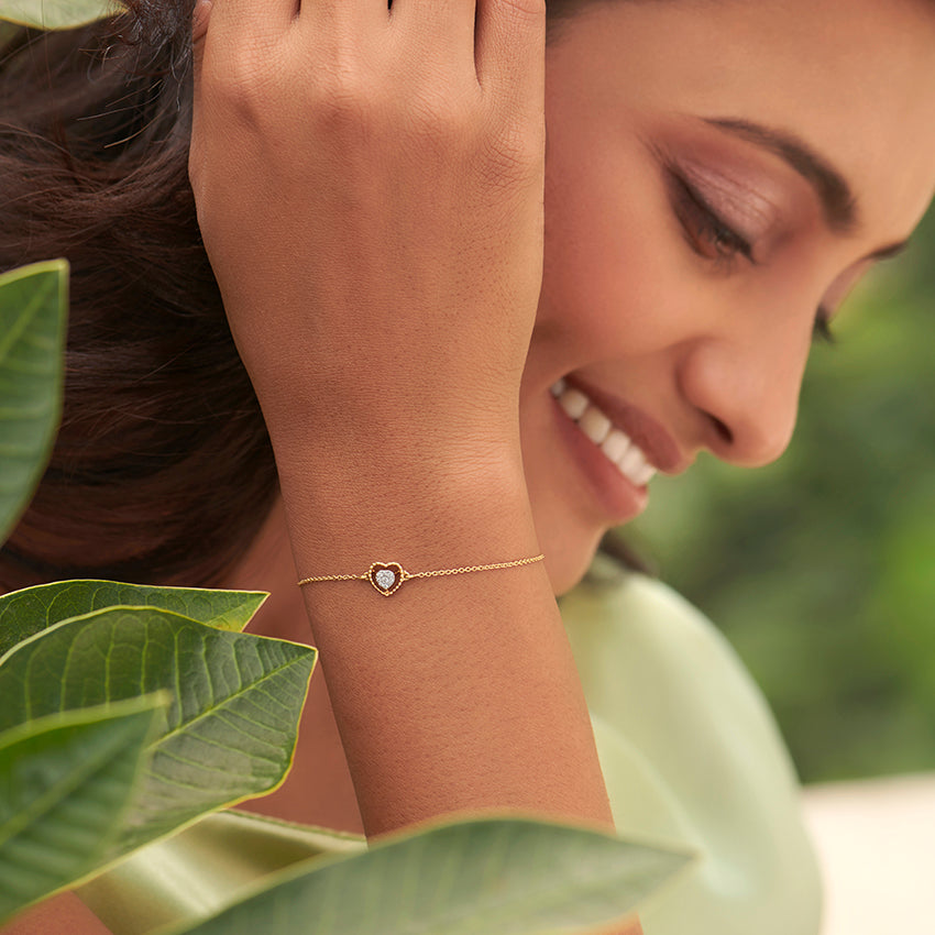 Classic Shining Heart Diamond Bracelet