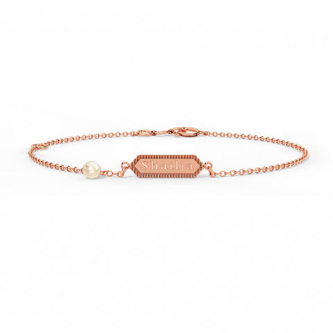 Shiny Gold Gemstone Personalised Bracelet