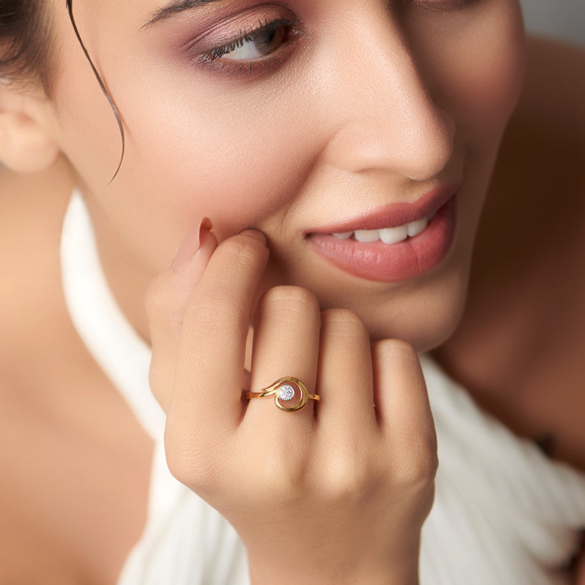 Scroll Cluster Diamond Ring