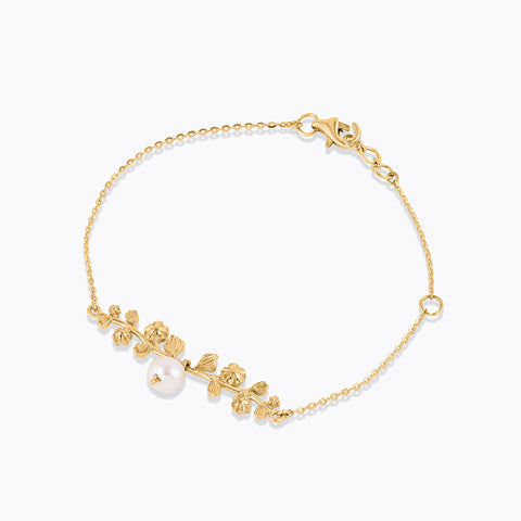 Pearly Flower Chain Bracelet