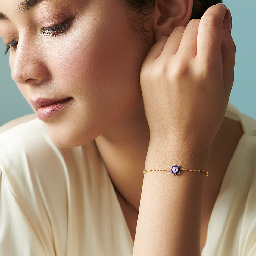 Starry Evil Eye Gemstone Bracelet
