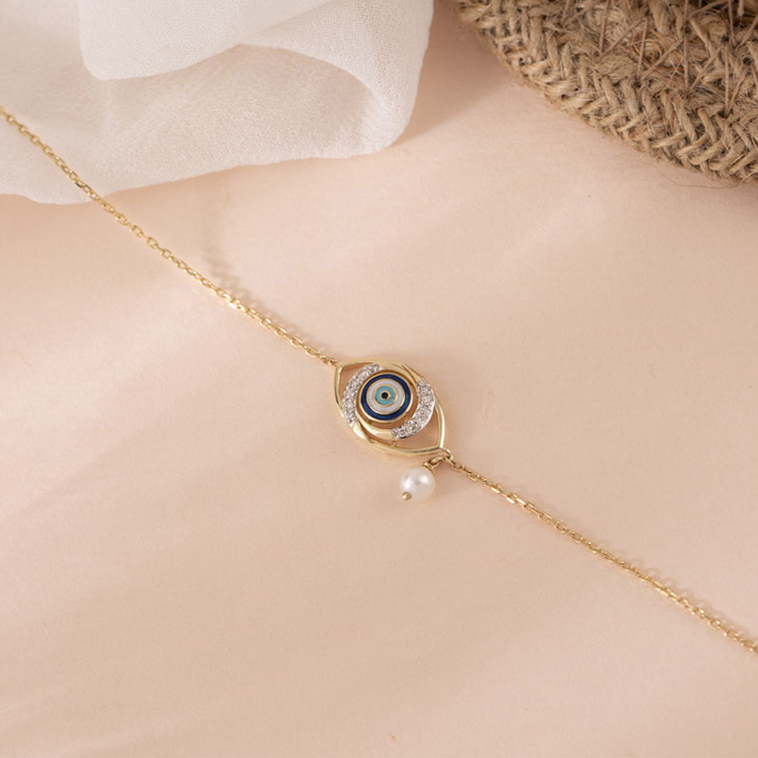 Modish Evil Eye Pearl Bracelet