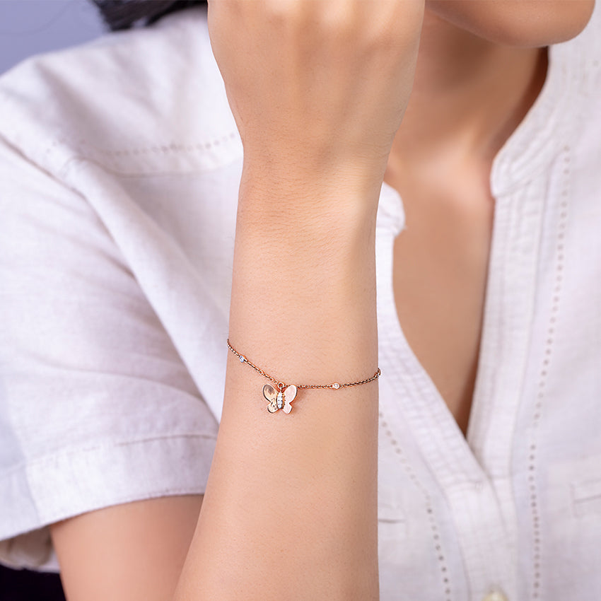 Elsa Diamond Butterfly Charm Bracelet