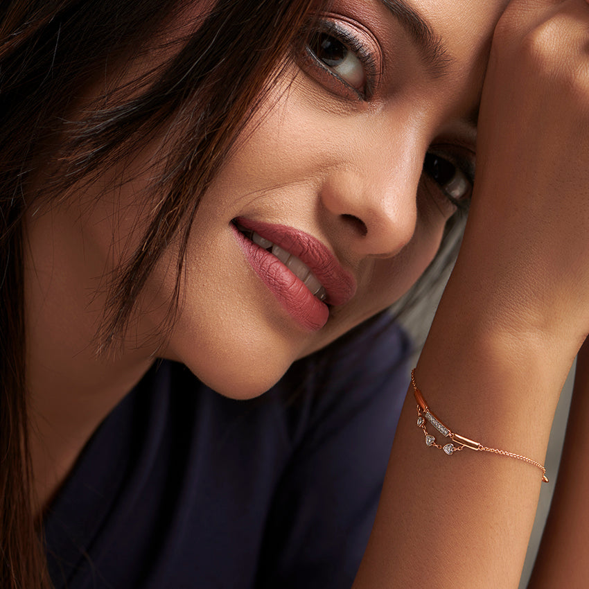 Floating Hearts Diamond Bracelet