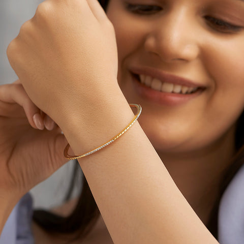 Glenda Textured Diamond Bangle