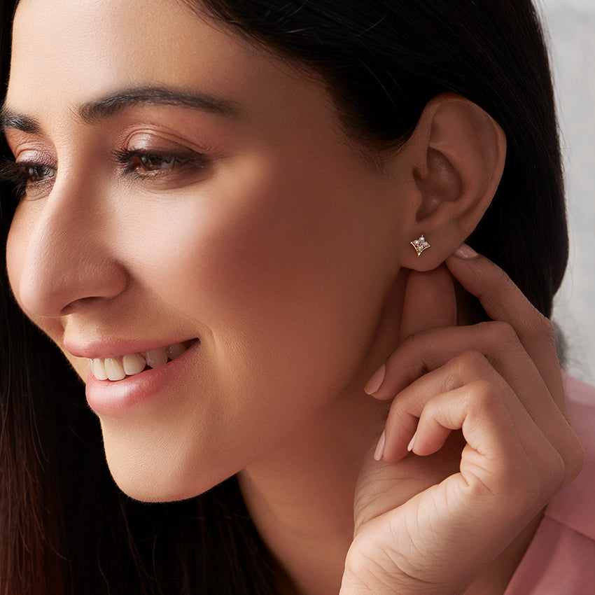 Trinket Diamond Stud Earrings
