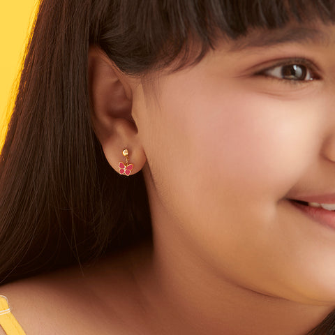 Butterfly Flutter Kids Gold Stud Earrings