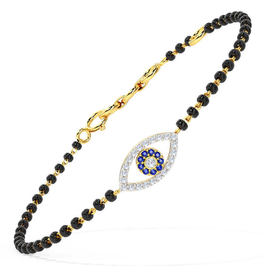 Evil Eye Gemstone Mangalsutra Bracelet