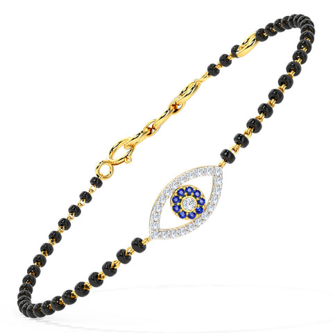 Evil Eye Gemstone Mangalsutra Bracelet
