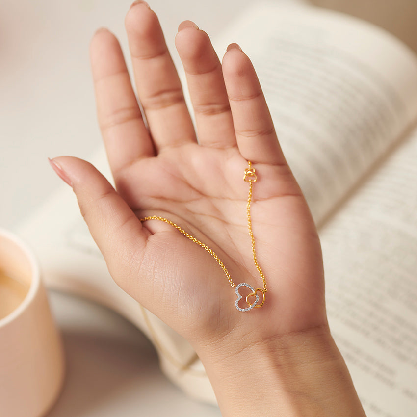 Interlinked Hearts Diamond Necklace