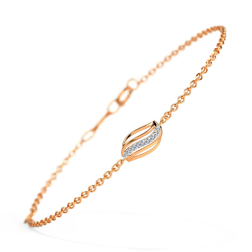 Linear Swash Diamond Chain Bracelet