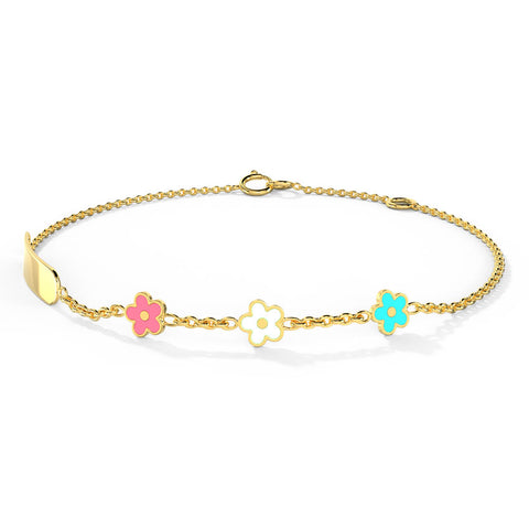 Blissful Bloom Personalised Kids' Gold Bracelet