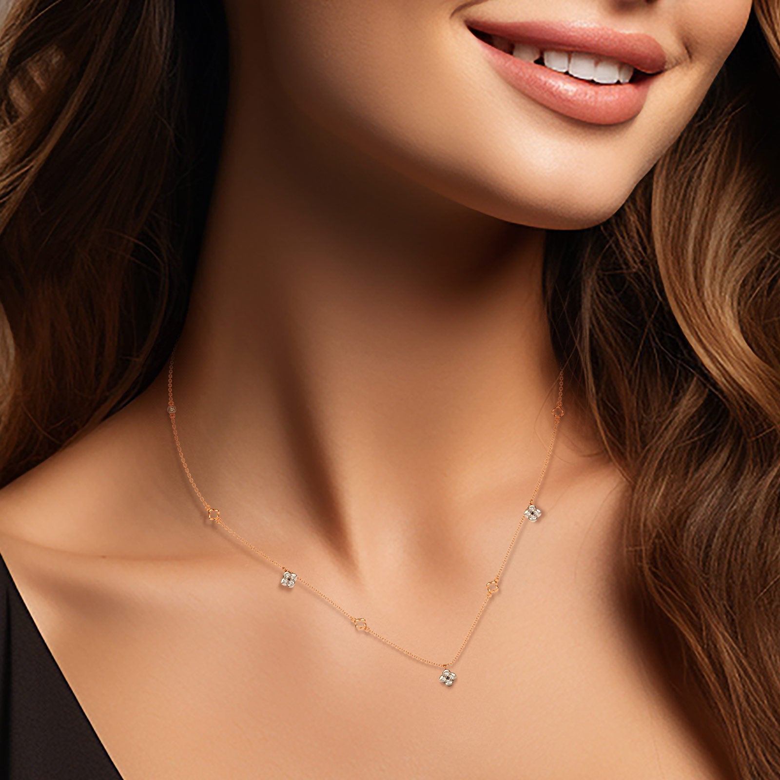 Floret Fine Line Diamond Necklace