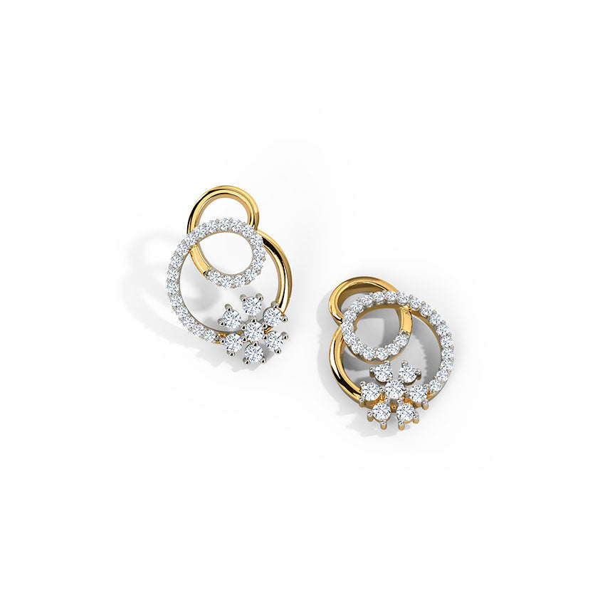 Floret in Loop Diamond Stud Earrings