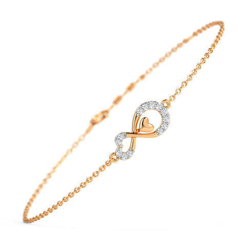 Entwined Diamond Infinity Heart Bracelet