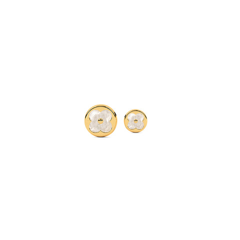 Flower in Round Earring