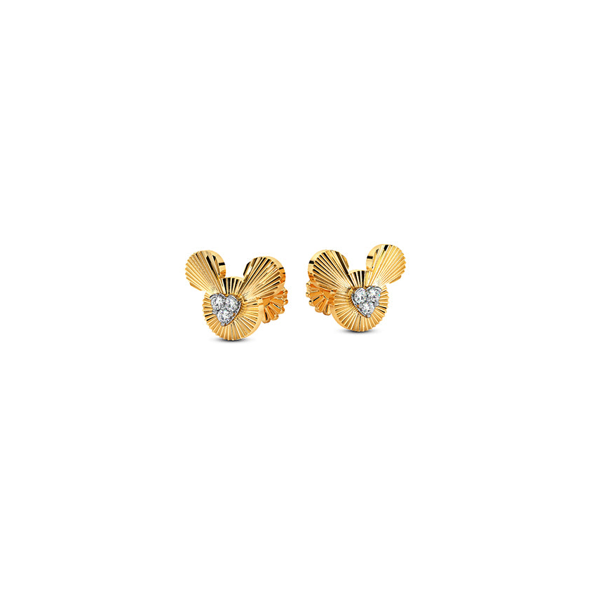 Mickey Mouse textured Diamond Earring