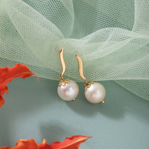 Snow Drop Pearl Drop Earrings