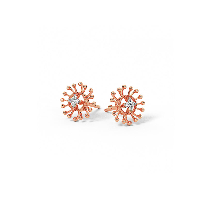 Gleaming Rays Diamond Stud Earrings