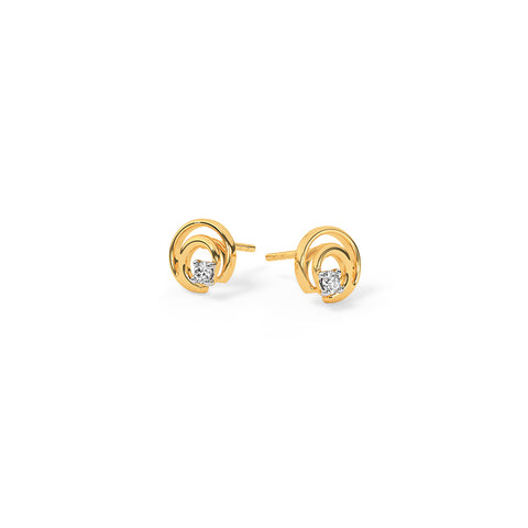 Gleaming Circlet Diamond Stud Earrings