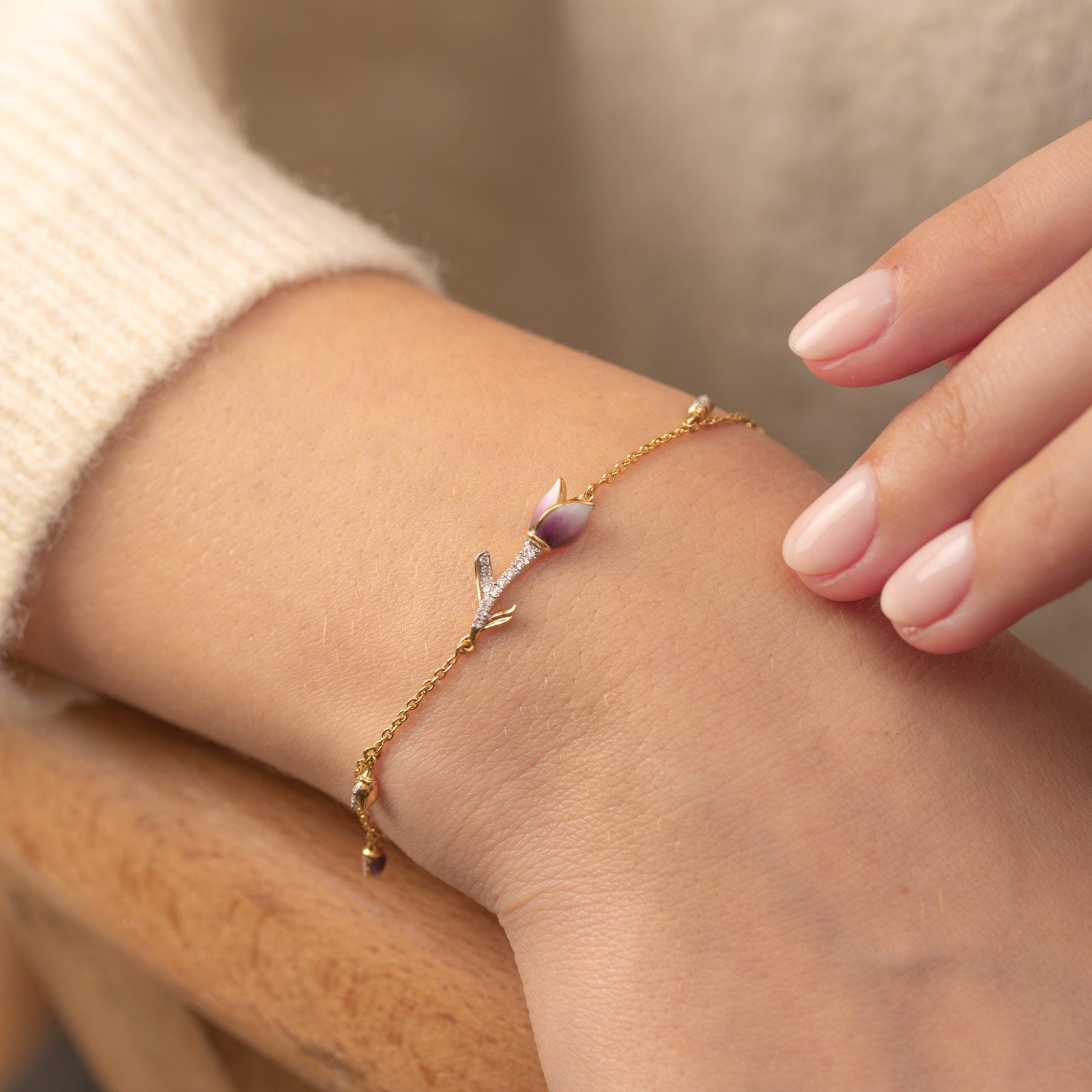 Wisteria Tulip Diamond Bracelet