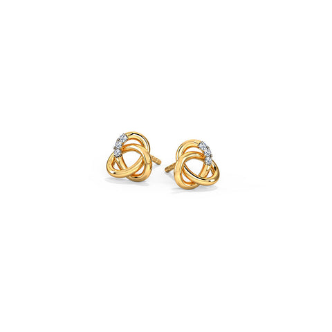 Swirly Knots Diamond Stud Earrings