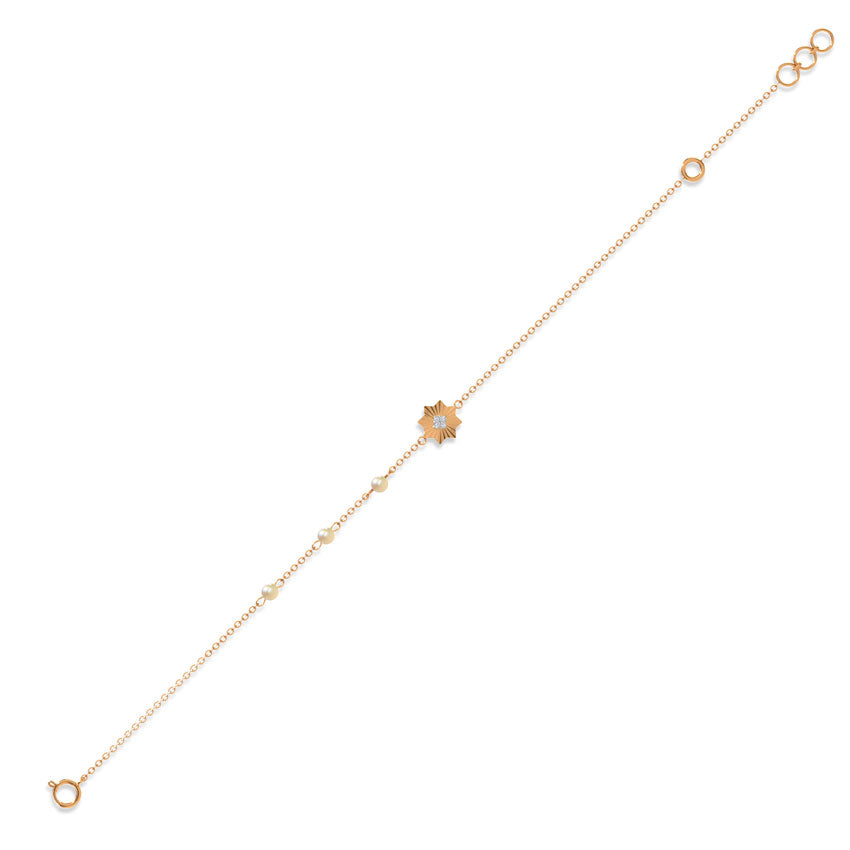 Twinkling Starburst Diamond Chain Bracelet
