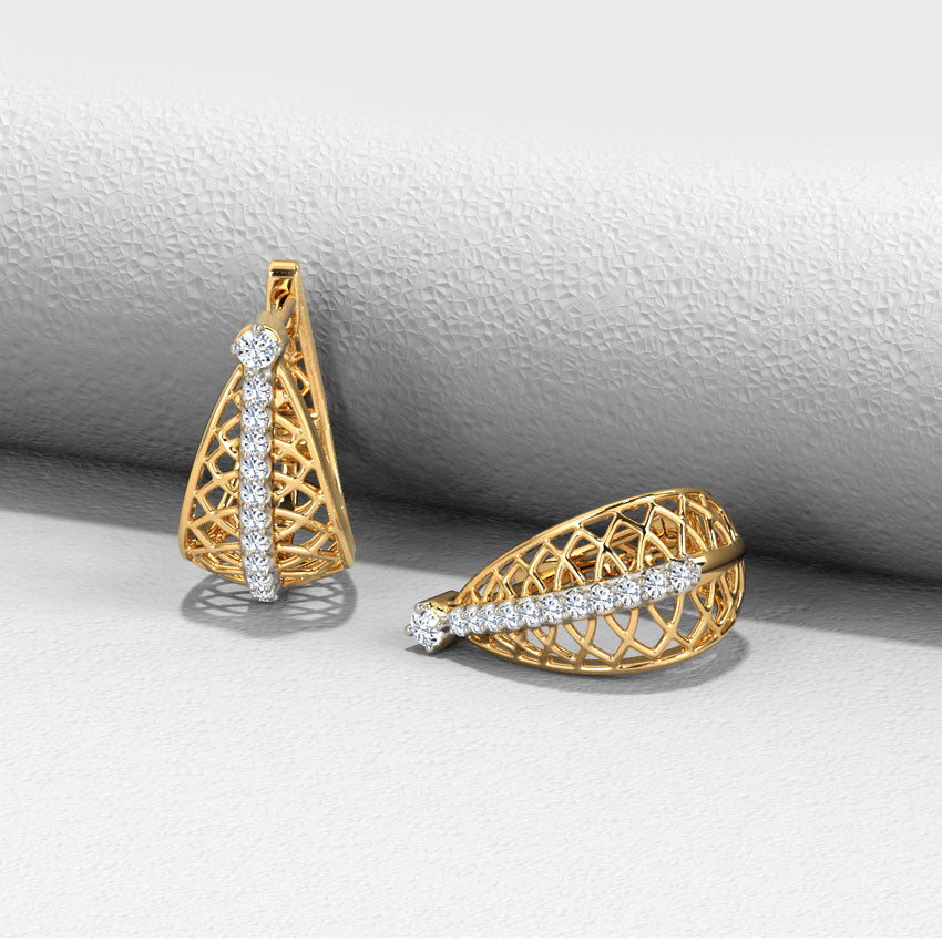 Adele Mesh Diamond Hoop Earrings