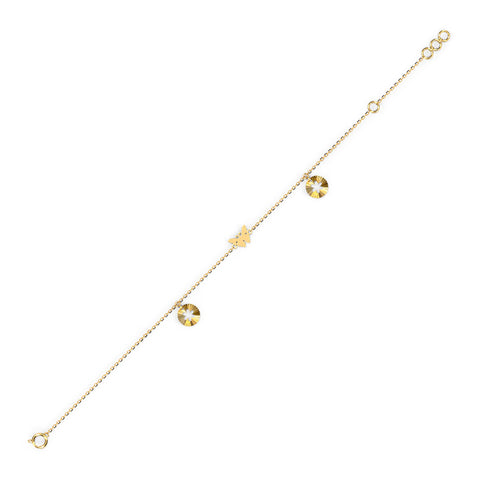 Bloom In Butterfly Gold Chain Bracelet