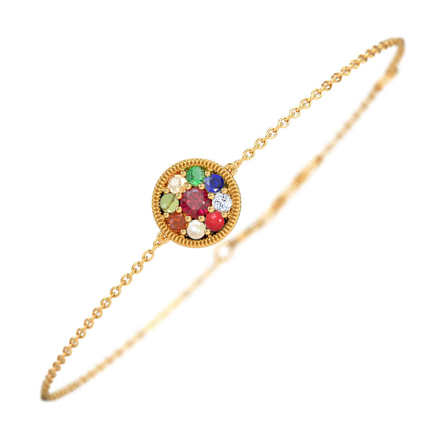 Alayah Navratna Gemstone Bracelet