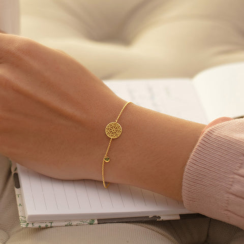 Minimalistic Aztec Gold Bracelet