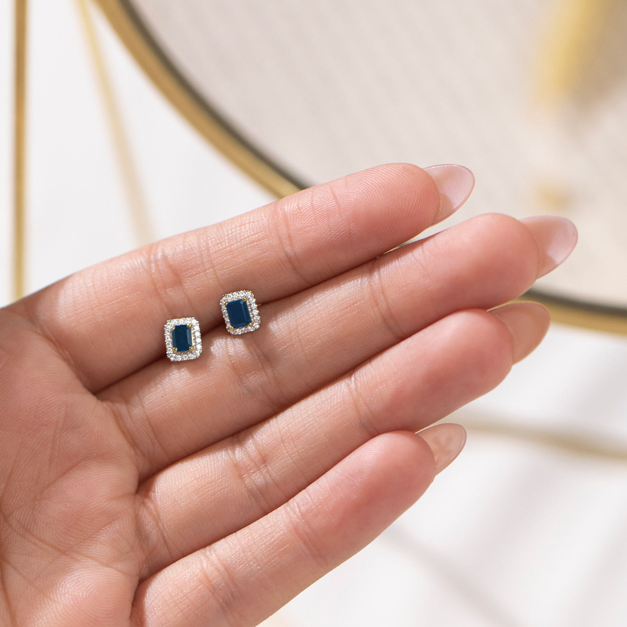 Gleaming Quad Gemstone Stud Earrings