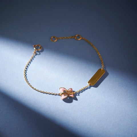 Flutter Personalised Kids' Gold Bracelet