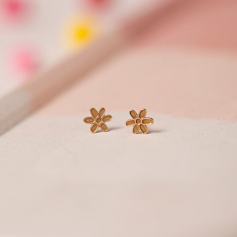 Floral Bloom Kids' Gold Earrings