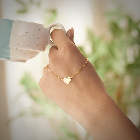 Suave Heart Adjustable Gold Bracelet
