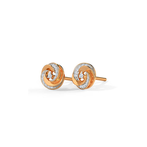 Glimmering Swirl Diamond Stud Earrings