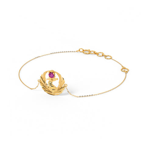 Pink Ruby Gemstone Phoenix Bracelet