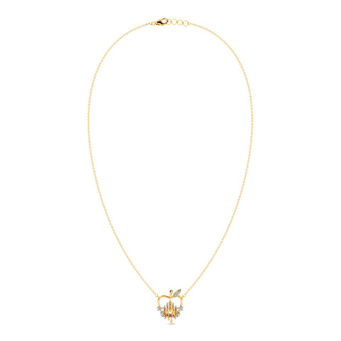 Snow White Apple Castle Diamond Necklace