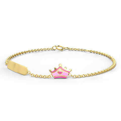 Blush Tiara Personalised Kids' Gold Bracelet