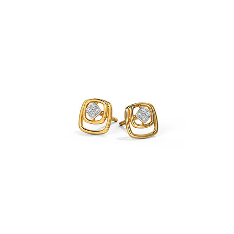 Splendid Square Diamond Stud Earrings