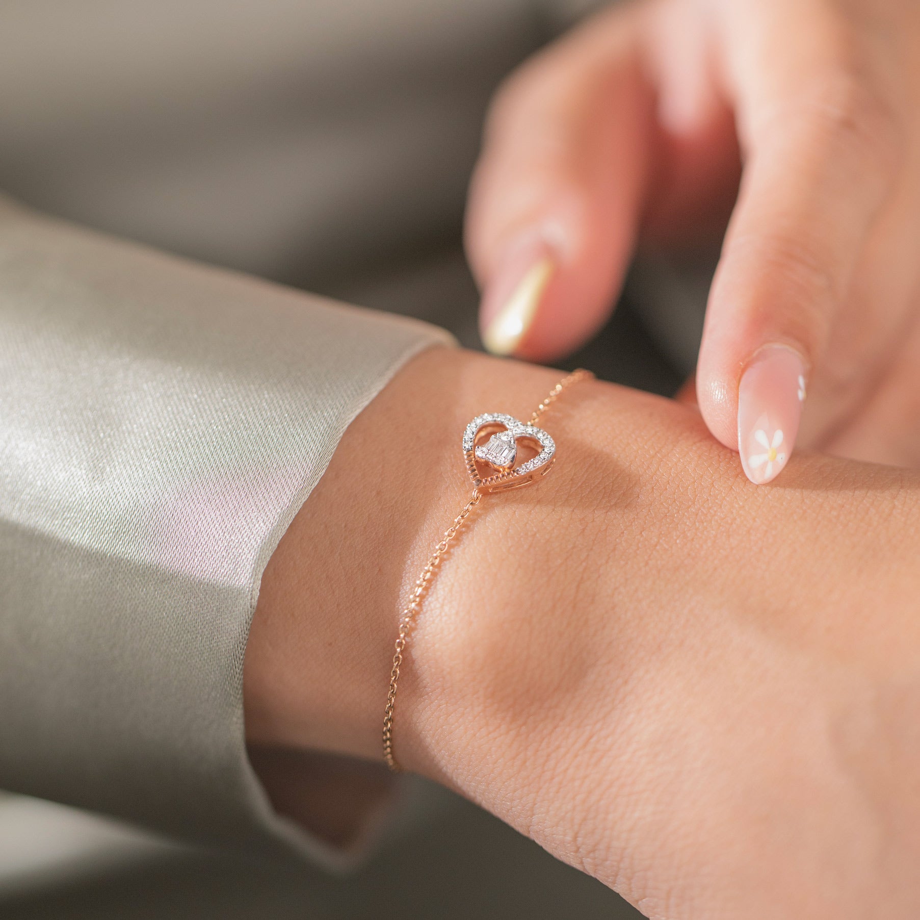 Selona Heart Diamond Bracelet