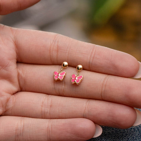 Butterfly Flutter Kids Gold Stud Earrings