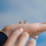 Half Bloom Diamond Stud Earrings