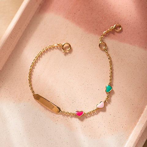 Delicate Heart Personalised Kids' Gold Bracelet