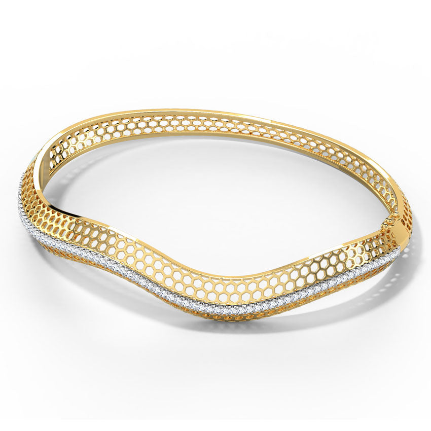 Bina Deep Waved Diamond Bracelet