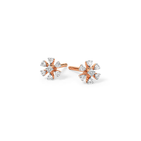 Shiny Daisy Diamond Stud Earrings