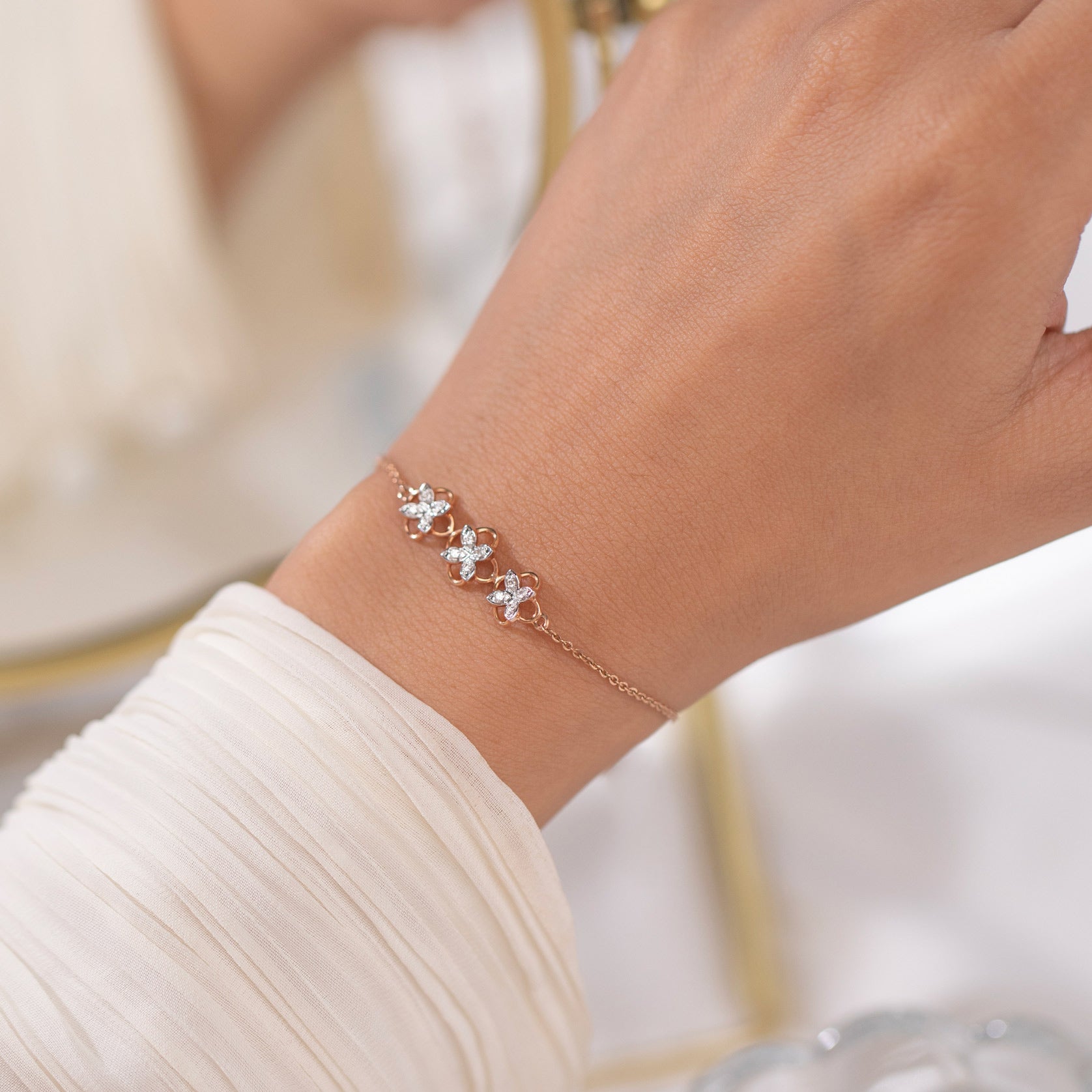 Alisha Quad Diamond Chain Bracelet