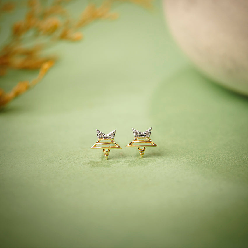 Star Mesh Diamond Stud Earrings