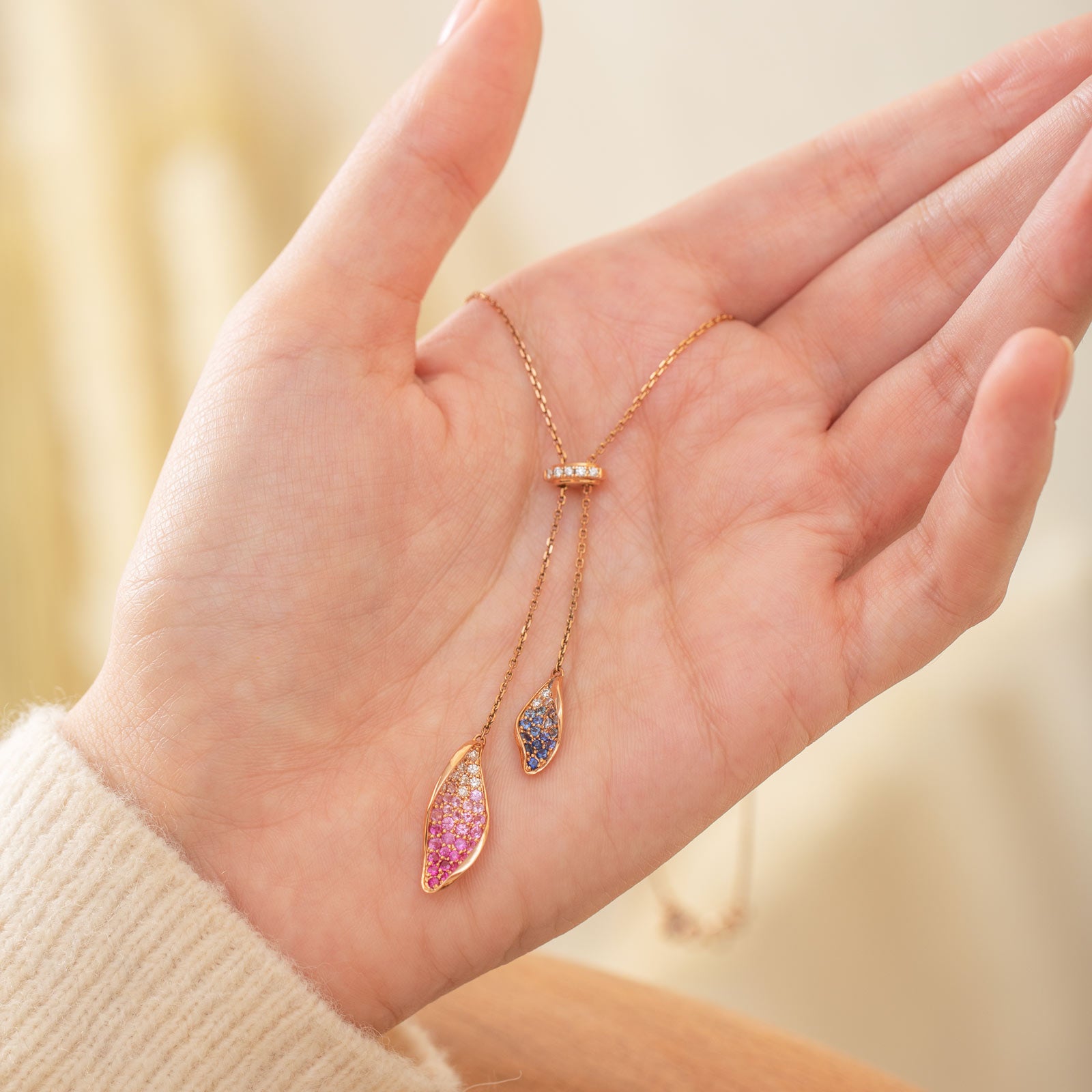 Dual Sway Gemstone Necklace