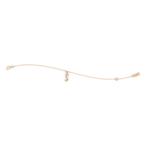 Charm Alphabet S Diamond Bracelet